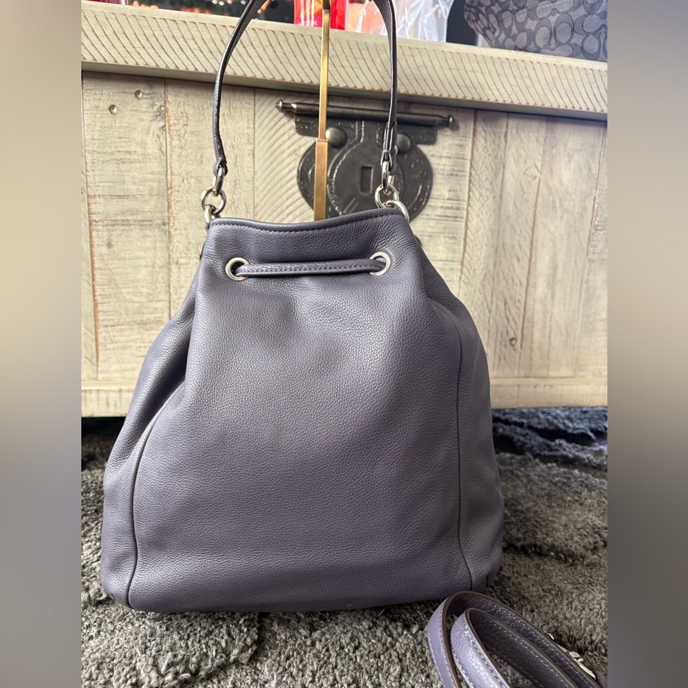 Coach Purple Leather Shoulder Bag - Picture 13 of 16